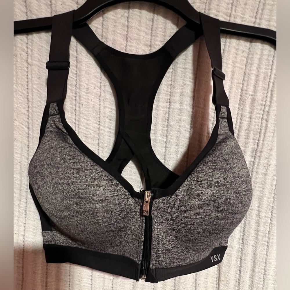 VSX Heathered Black Sports Bra